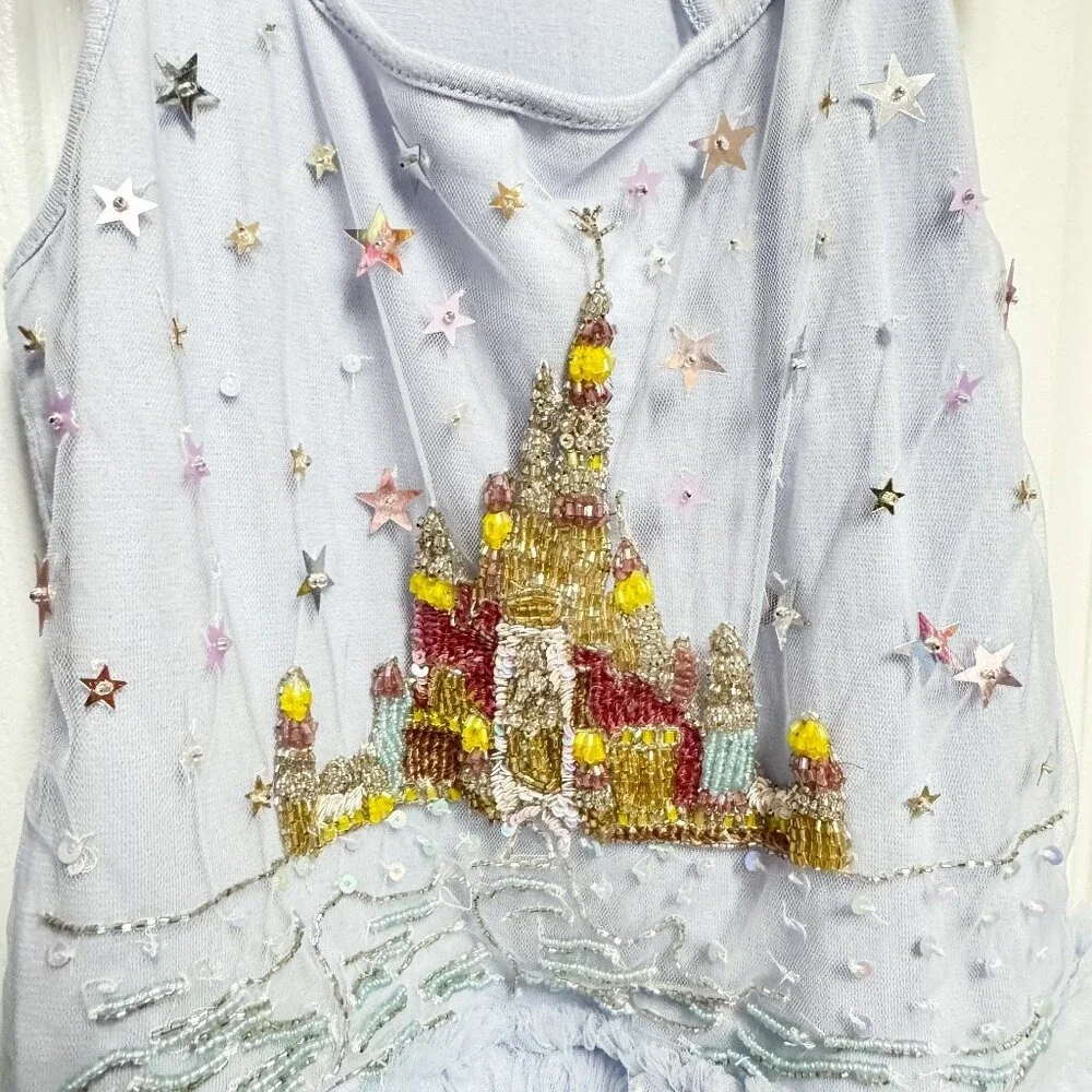 Ooh La La Couture Disney Castle Princess Dress Size 8 10 Blue Tulle‎ Sister